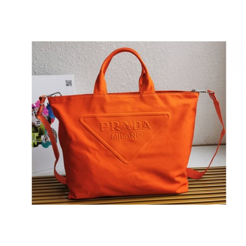 Prada 1BG081 Canvas bag in Orange Canvas