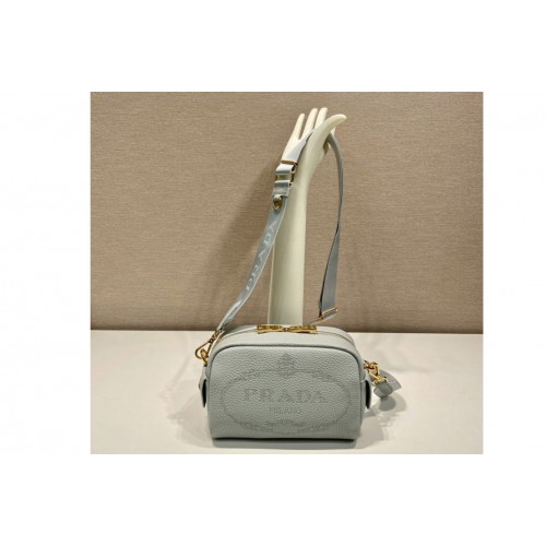 Prada 1BH187 Leather Bag in Grey Leather