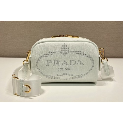 Prada 1BH187 Leather Bag in White Leather