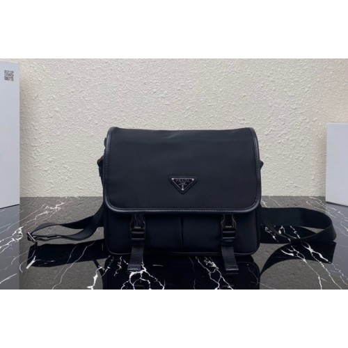 Prada 2VD769 Re-Nylon and Saffiano leather shoulder bag in Black Nylon