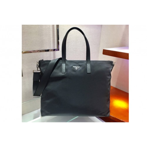 Prada 2VG024 Re-Nylon and Saffiano leather tote bag in Black Nylon
