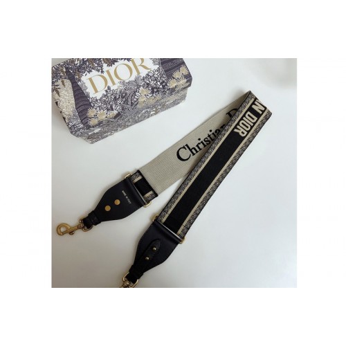 Christian Dior S8540 Dior shoulder strap in Black Christian Dior Embroidery