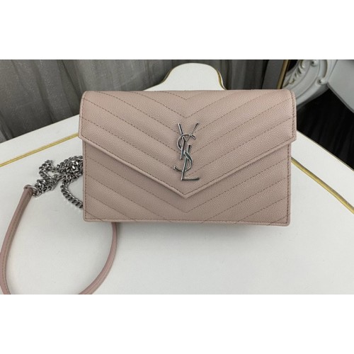 YSL Envelope Chain Wallet IN Pink LAMBSKIN
