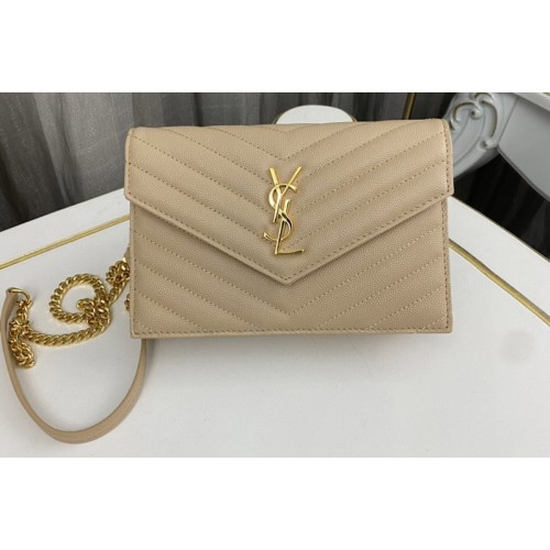 YSL Envelope Chain Wallet IN Apricot LAMBSKIN