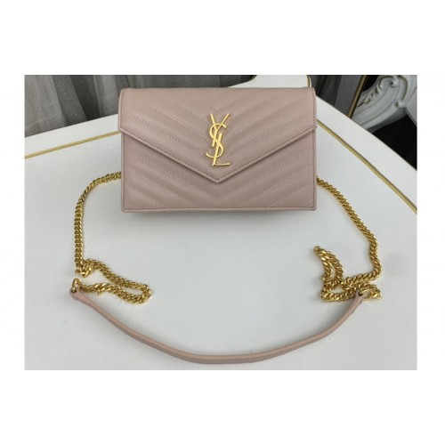 YSL Envelope Chain Wallet IN Pink LAMBSKIN