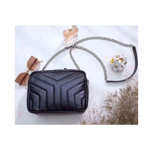 YSL Classic Small Loulou Monogram Bowling Bag Black 