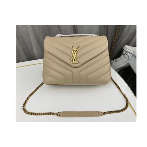 YSL Loulou Toy Bag In Apricot Matelasse Y Leather