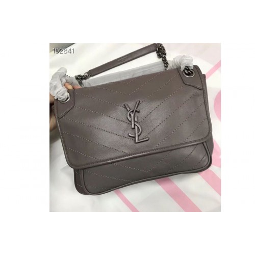 YSL Niki Medium Bag Vintage Leather Khaki