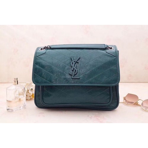 YSL Niki Medium Bag Vintage Leather Green