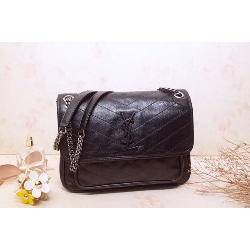 YSL Niki Medium Bag Vintage Leather Black