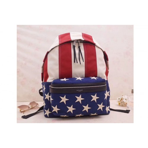 YSL City Canvas Backpack With American Flag Print
