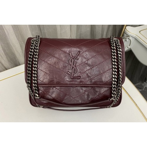 YSL NIKI MEDIUM bag IN Bordeaux VINTAGE LEATHER