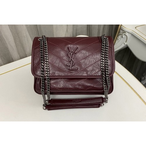 YSL NIKI Baby bag IN Bordeaux VINTAGE LEATHER
