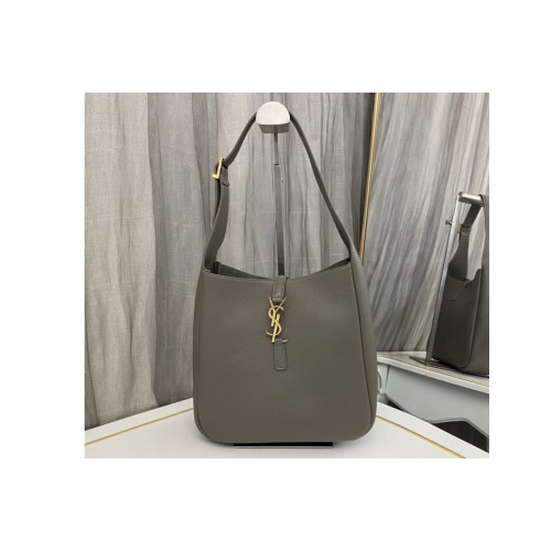 YSL LE 5 A 7 SOFT SMALL IN Grey SMOOTH LEATHER
