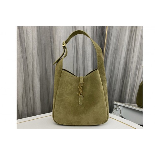 YSL LE 5 À 7 SUPPLE SMALL bag IN Green Suede