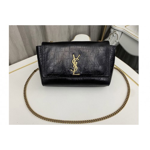 YSL Kate Small Chain bag in Black Print Crocodile Leather
