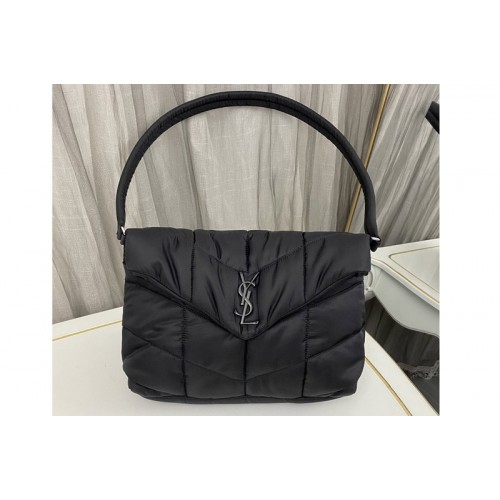 YSL PUFFER MESSENGER BAG IN Black NYLON