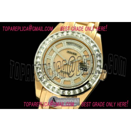Rolex Masterpiece Diam Bez SS White Diamond/Gold Tier Swiss Eta 2836