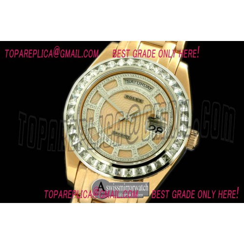 Rolex Masterpiece Diam Bez SS White Diamond/Gold Tier Asian 2813