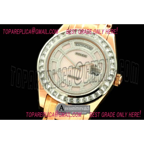 Rolex Masterpiece Diam Bez SS White Diamond/Rose Tier Swiss Eta 2836