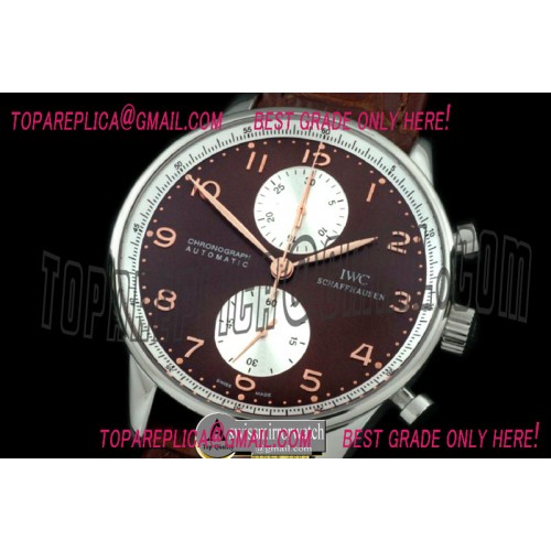 IWC Portuguese Chrono SS/LE Brown/Wht A-7750 New Improved 29J Version