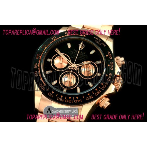 Rolex 2013 Daytona RG/LE Black Stick A-7750 Sec@6