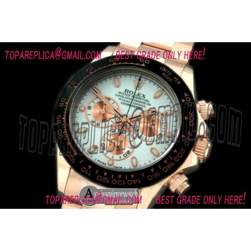 Rolex  Daytona 2013 RG/RG White Stick A-7750 Sec@6