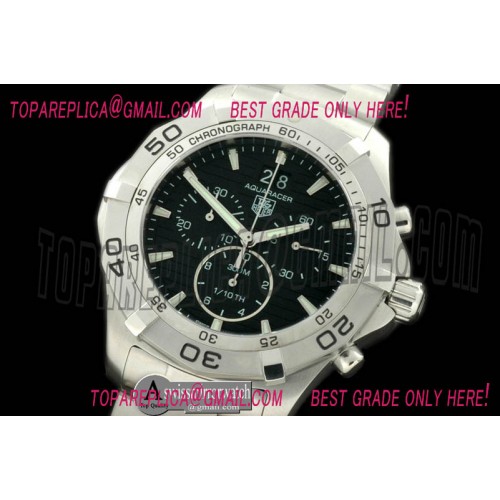 Tag Heuer AquaRacer 300m SS/SS Black Swiss Qtz 1/10 Chrono
