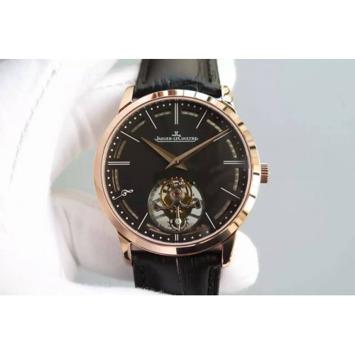 Vacheron Constantin Master Ultra Thin Tourbillon RG Black Dial on Black Leather Strap