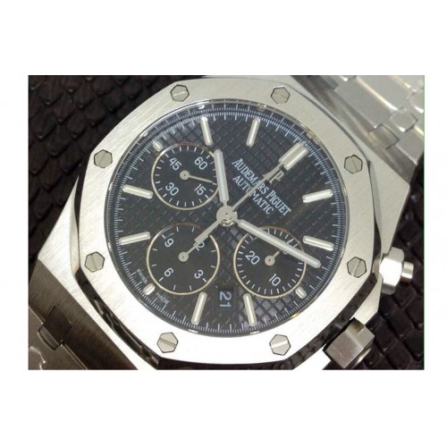 Audemars Piguet 26320 Royal Oak Chronograph SS Black Textured Dial on SS Bracelet A7750