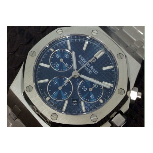 Audemars Piguet 26320 Royal Oak Chronograph SS Blue Textured Dial on SS Bracelet A7750