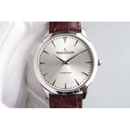 Jaeger-LeCoultre Master Ultra Thin SS Silver Dial on Brown Leather Strap A898