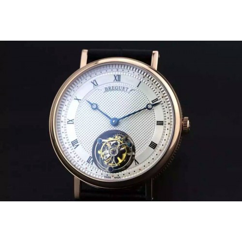 Breguet Grand Complication Tourbillon RG AXF White Dial on Black Leather Strap