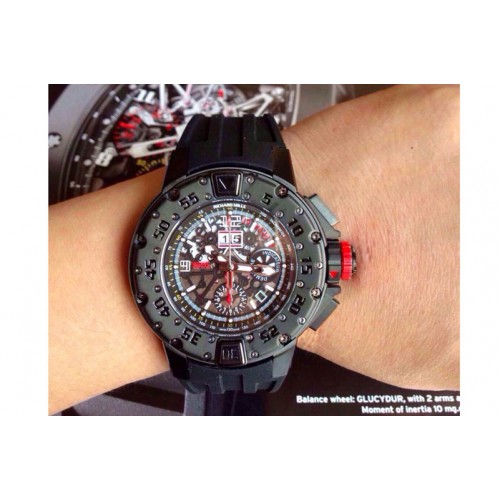 Richard Mille RM032 47mm PVD Skeleton Dial on Black Rubber Strap A7750