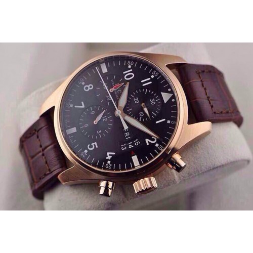 IWC 377701 Pilot Chrono RG/LE Black A-7750