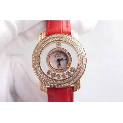 Chopard Happy Diamonds Ladies RG/LE  White Swiss Quartz Movement