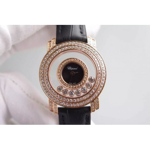 Chopard Happy Diamonds Ladies RG/LE  Black Swiss Quartz Movement
