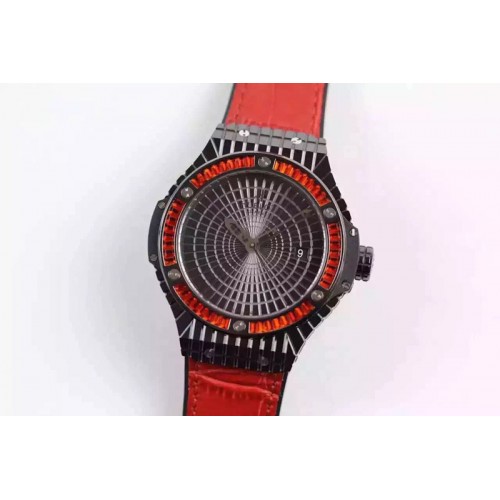 Hublot Big Bang 41mm Tutti Frutti Red Caviar on Gummy Strap Swiss 2824