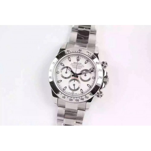 Rolex Daytona 116520 JF @9sec White Dial on SS Bracelet A7750