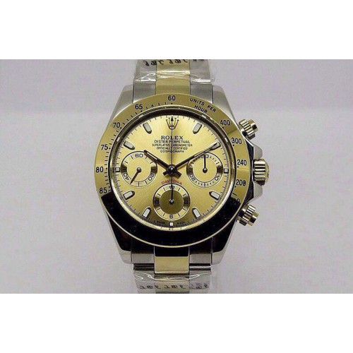 Rolex Daytona 116520 JF Gold Dial on YG/SS Bracelet A7750