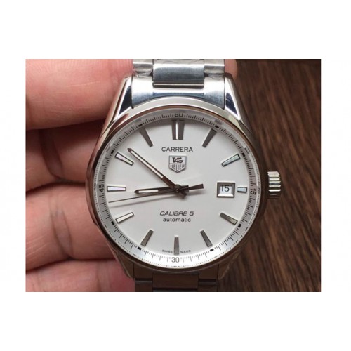Tag Heuer Carrera Calibre 5 SS/SS White Dial