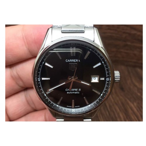 Tag Heuer Carrera Calibre 5 SS/SS Black Dial