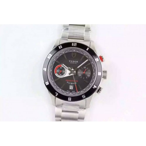 Tudor Grantour Fly-Back 42mm SS/SS Black Dail A7750