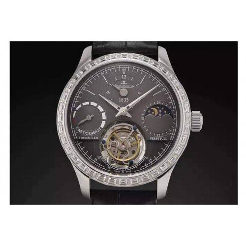 Jaeger-LeCoultre Tourbillon Moonphase/PR Diamond Bezel RG/LE Black Dails