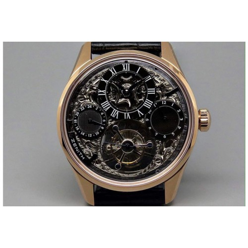 Zenith EP Calender Skeleton Tourbillon RG/LE Black Fly Tourbillon