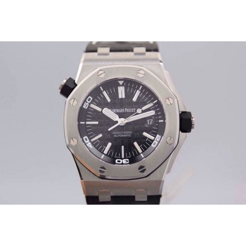 Audemars Piguet Royal Oak Offshore Diver 1:1 V7 JF Best Edition on Black Leather Strap A2824