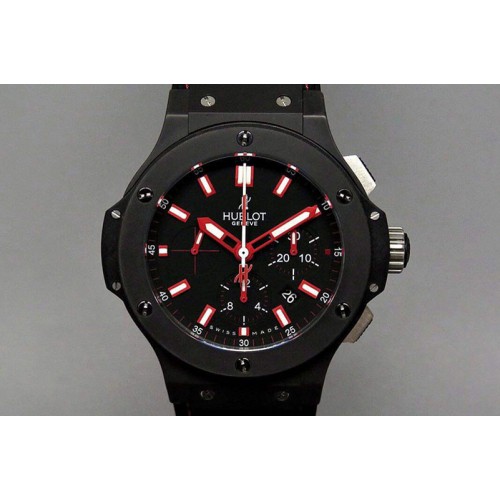 Hublot Big Bang 44mm Full Ceramic Evolution Red Magic on Gummy Strap HUB4104