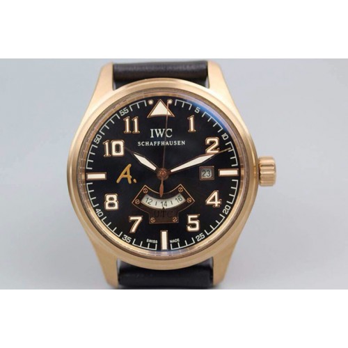 IWC St.Exupery limited edition IW326104 RG Black Dial on Brown Leather Strap A21J