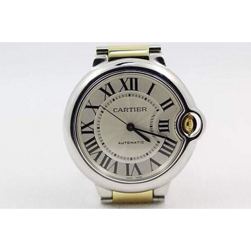 Ballon Bleu de Cartier 36mm SS White Dial on YG Wrapped SS Bracelet ETA2671