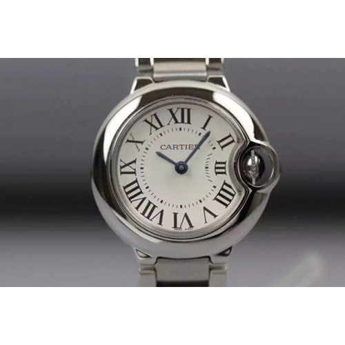 Cartier Ballon Bleu Ladies SS White Dial on Bracelet Watches
